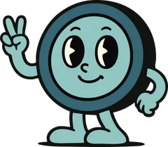 Lino, la mascotte de Trampoline, fait un signe de la main.